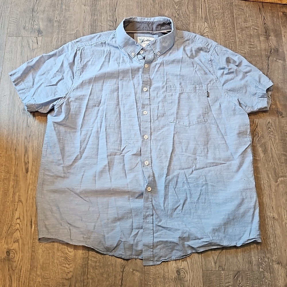 Hurley Men's XXL Button Down Blue Shirt